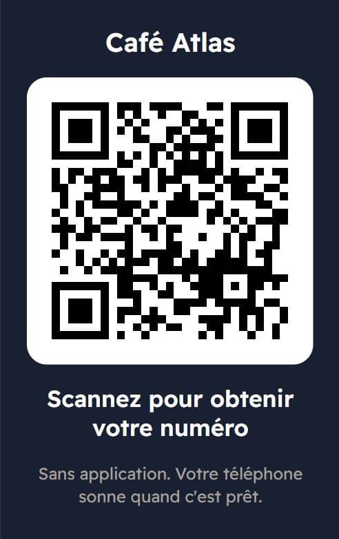 QR code du comptoir : scanner pour obtenir son numéro de commande